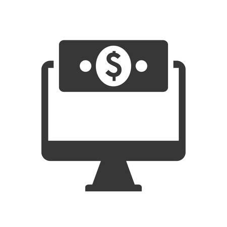 computer bill money financial commerce icon. Flat and Isolated design. Vector illustrationのイラスト素材
