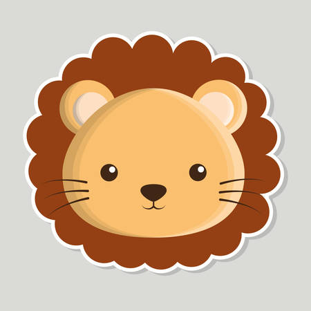 lion animal cute little cartoon icon. Colorful and flat design. Vector illustrationのイラスト素材