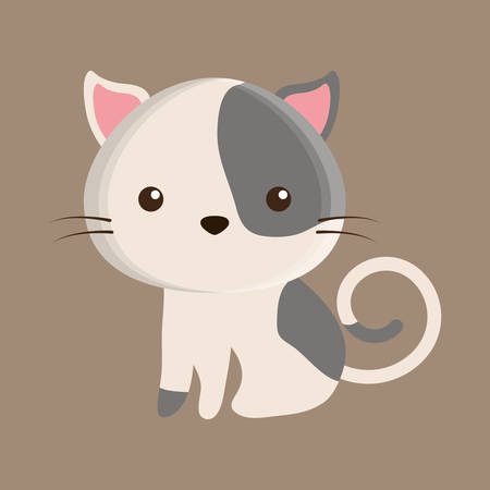 cat animal cute little cartoon icon. Colorful and flat design. Vector illustrationのイラスト素材