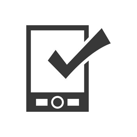 Smartphone check mark gadget technology media icon. Isolated and flat illustration. Vector graphicのイラスト素材