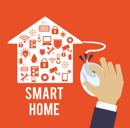 mouse smart house home technology app icon set. Flat and Colorful illustration. Vector illustrationのイラスト素材