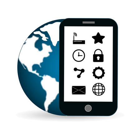 tablet planet internet of things technology digital app appliances icon set. Flat illustration. Vector illustrationのイラスト素材