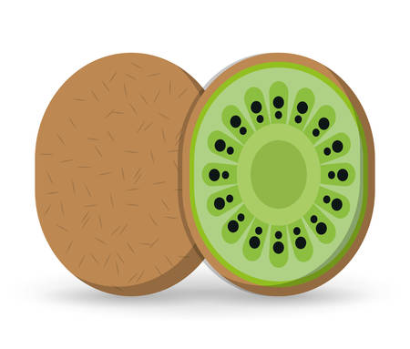 kiwi fruit healthy organic food icon. Colorful and flat design. Vector illustrationのイラスト素材