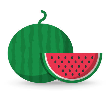 watermelon healthy organic food icon. Colorful and flat design. Vector illustrationのイラスト素材