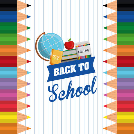 colors sphere books apple back to shool education icon set. Colorful and flat design. Vector illustrationのイラスト素材