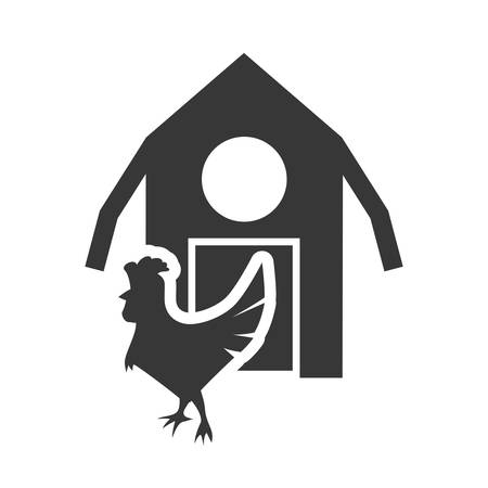 chicken farm building silhouette icon. Flat and Isolated design. Vector illustrationのイラスト素材