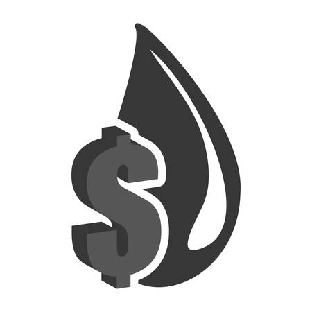 drop money petroleum gasoline oil industry silhouette icon. Flat and Isolated design. Vector illustrationのイラスト素材