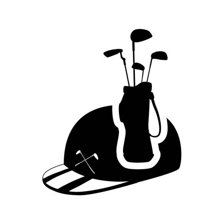 clubs hat golf sport silhouette icon. Flat and Isolated design. Vector illustrationのイラスト素材