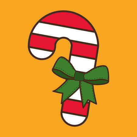 candy bowtie  merry christmas decoration celebration con. Colorful and flat design. Vector illustrationのイラスト素材