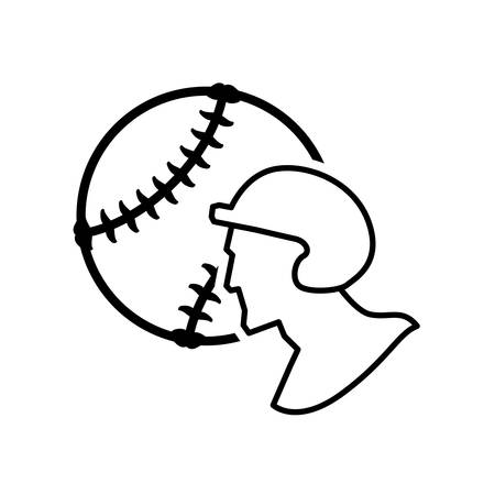 ball player man person baseball sport competition game hobby icon. Flat and Isolated design. Vector illustrationのイラスト素材