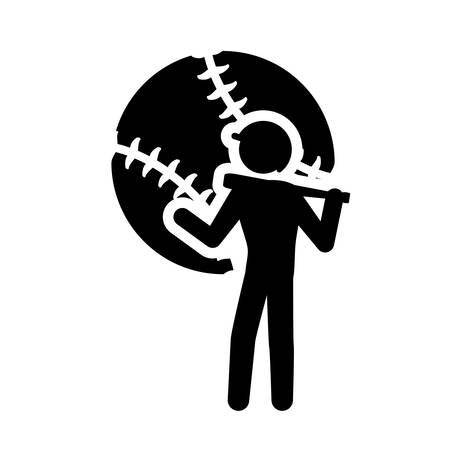 ball player man person baseball sport competition game hobby icon. Flat and Isolated design. Vector illustrationのイラスト素材