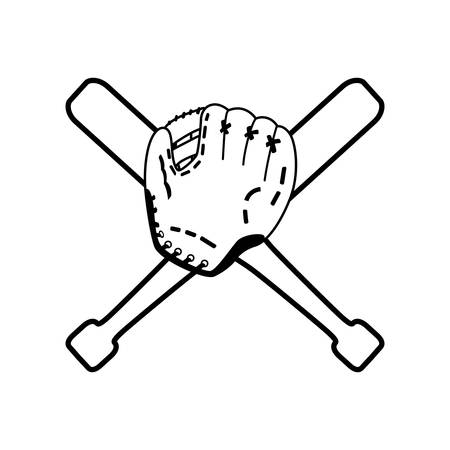 glove bat baseball sport competition game hobby icon. Flat and Isolated design. Vector illustrationのイラスト素材
