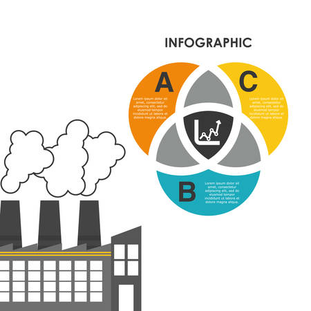 infographic plant industrial security safety protection icon set. Colorful and flat design. Vector illustrationのイラスト素材