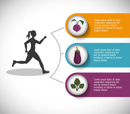 runner athlete man male running training fitness healthy lifestyle sport marathon icon. Colorful and flat design. Vector illustrationのイラスト素材