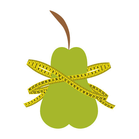 pear meter healthy organic food lifestyle icon. Flat and Isolated design. Vector illustrationのイラスト素材