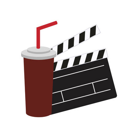clapboard soda film cinema movie entertainment show icon. Flat and Isolated design. Vector illustrationのイラスト素材