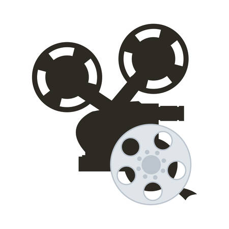 videocamera film reel cinema movie entertainment show icon. Flat and Isolated design. Vector illustrationのイラスト素材