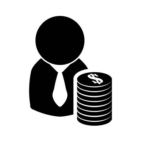 businessman coins pictogram necktie business financial item icon. Flat and Isolated design. Vector illustrationのイラスト素材