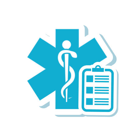 caduceus history medical health care icon. Flat and Isolated design. Vector illustrationのイラスト素材