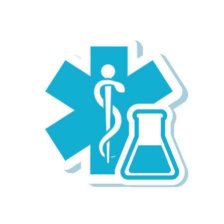 caduceus flask medical health care icon. Flat and Isolated design. Vector illustrationのイラスト素材