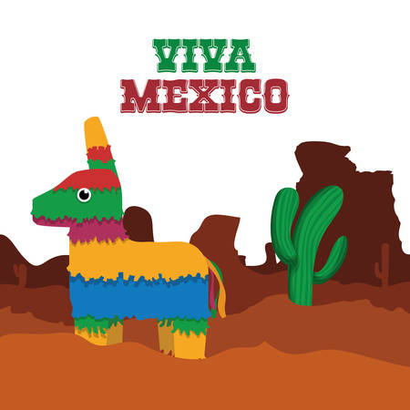 Mexico landmark and mexican culture theme. Colorful design. Vector illustrationのイラスト素材