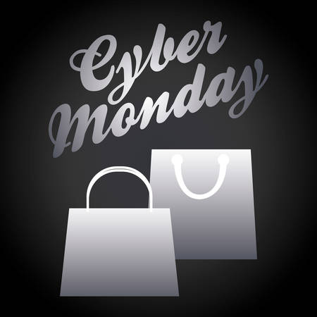 Shopping bag icon. Cyber Monday ecommerce and market theme. Grey design. Vector illustrationのイラスト素材