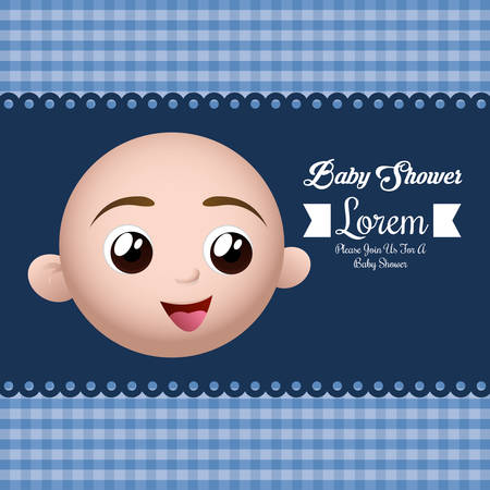 Baby boy cartoon icon. Baby shower invitation card. Colorful design. Vector illustrationのイラスト素材