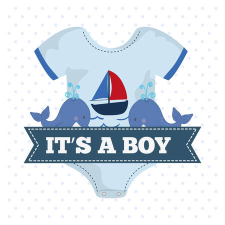 Baby cloth icon. Baby shower invitation card. Colorful design. Vector illustrationのイラスト素材