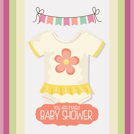 Baby cloth icon. Baby shower invitation card. Colorful design. Vector illustrationのイラスト素材