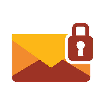 Envelope with padlock icon. Email message and communication theme. Isolated design. Vector illustrationのイラスト素材