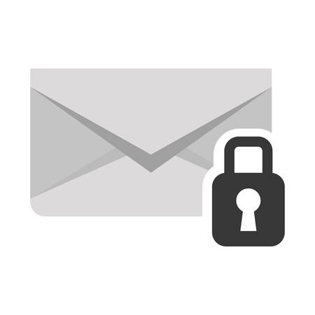 Envelope with padlock icon. Email message and communication theme. Isolated design. Vector illustrationのイラスト素材