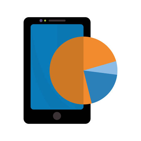 Smartphone gadget with infographic icon. Technology device and media theme. Isolated design. Vector illustrationのイラスト素材