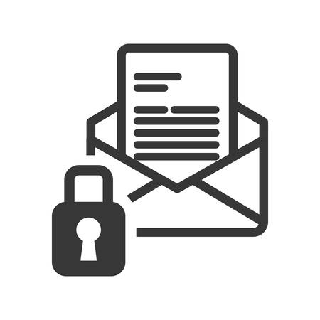Envelope with padlock icon. Email message and communication theme. Isolated design. Vector illustrationのイラスト素材