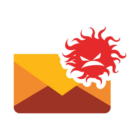 Envelope and bug icon. Email message and communication theme. Isolated design. Vector illustrationのイラスト素材