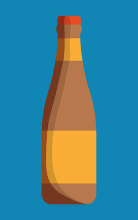 Beer bottle icon. Drink beverage and alcohol theme. Colorful design. Vector illustrationのイラスト素材