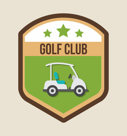 Car inside shield icon. Golf sport and hobby theme. Colorful design. Vector illustrationのイラスト素材
