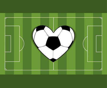 Ball in form of heart shape icon. Soccer sport and hobby theme. Colorful design. Vector illustrationのイラスト素材