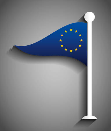European union flag icon. Europe nation and government theme. Colorful design. Vector illustrationのイラスト素材