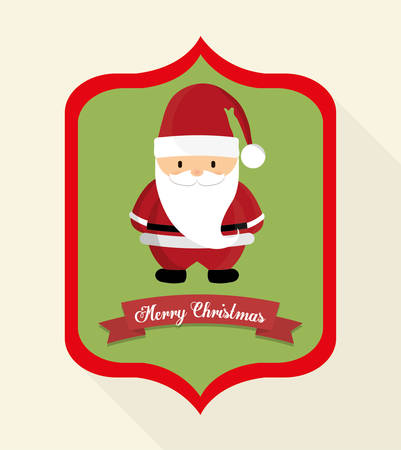 Santa inside frame icon. Merry Christmas season celebration and decoration theme. Colorful design. Vector illustrationのイラスト素材