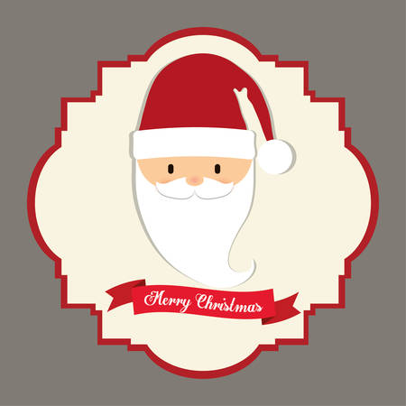 Santa inside frame icon. Merry Christmas season celebration and decoration theme. Colorful design. Vector illustrationのイラスト素材