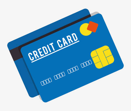 Blue credit card icon. Money payment market and buy theme. Colorful design. Vector illustrationのイラスト素材