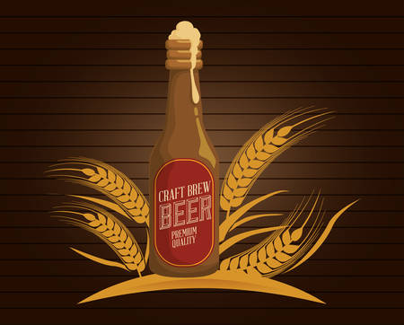 premium quality craft brew beer vector illustration designのイラスト素材