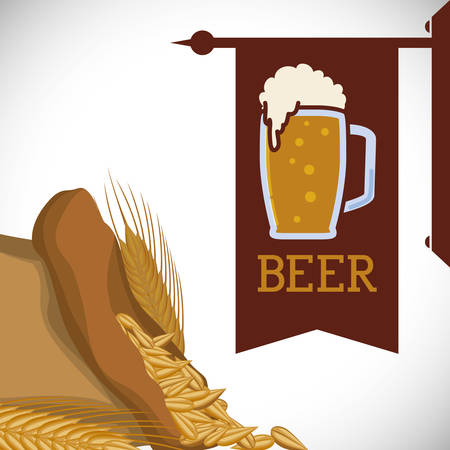 premium quality craft brew beer vector illustration designのイラスト素材