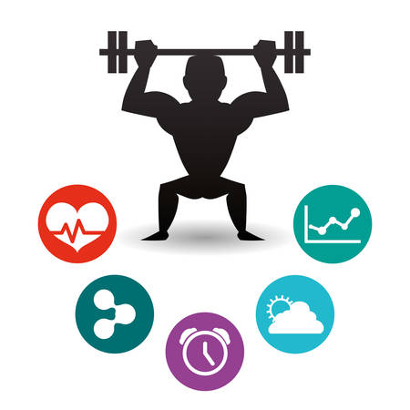 fitness app technology icons vector illustration designのイラスト素材