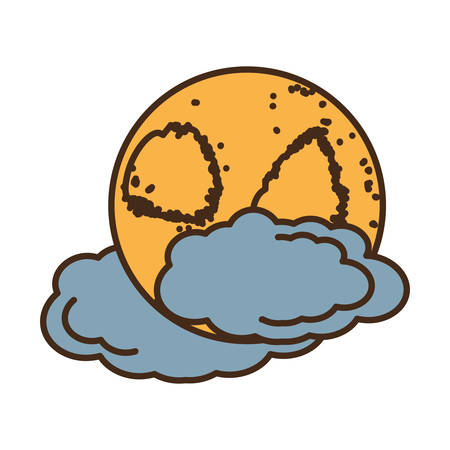 moon climate night isolated icon vector illustration designのイラスト素材
