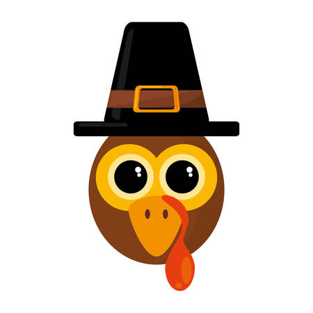 turkey character thanksgiving icon vector illustration designのイラスト素材