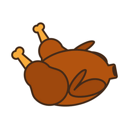 turkey meat thanksgiving food vector illustration designのイラスト素材