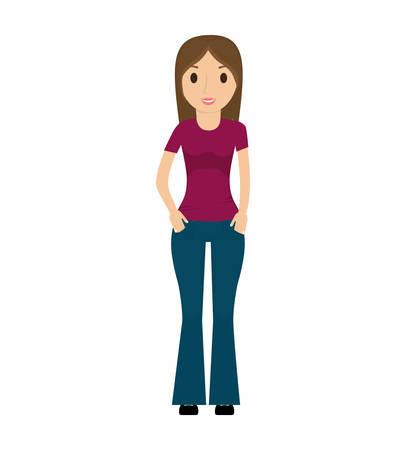 woman female avatar isolated vector illustration designのイラスト素材