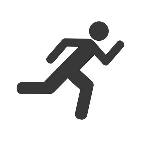 athlete running silhouette isolated icon vector illustration designのイラスト素材