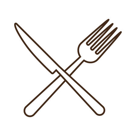 cutlery fork and knife tool isolated icon vector illustration designのイラスト素材